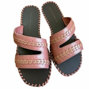 Lucky Brand ladies Braided open toe Slide Sandals shoes size 6.5 NEW